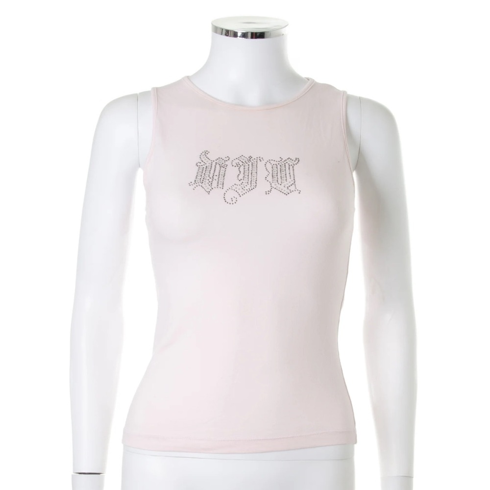SOLD | Vintage Versace VJC Spellout Y2K Rhinestone Tank Top